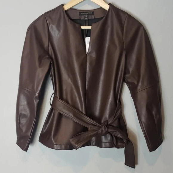 Banana Republic Tops - Banana Republic faux leather blouse